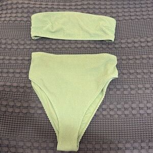 H&M key lime green bikini size 10 bottom size 6 top fits like M high waisted